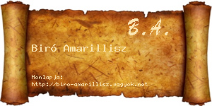 Biró Amarillisz névjegykártya