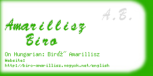 amarillisz biro business card